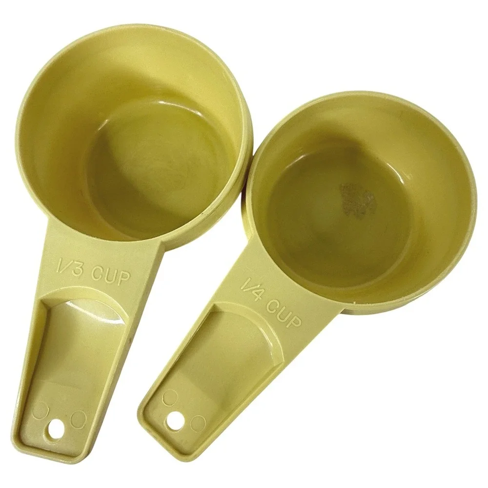 Harvest Gold Tupperware Measuring Cups For Baking Complete Set 6 Vintage Nesting